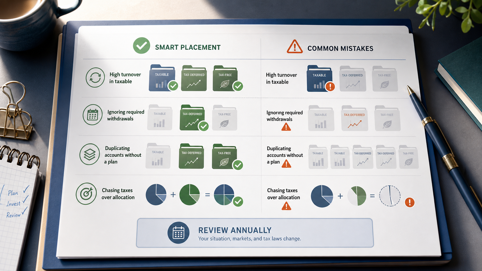 common asset location mistakes checklist for investors