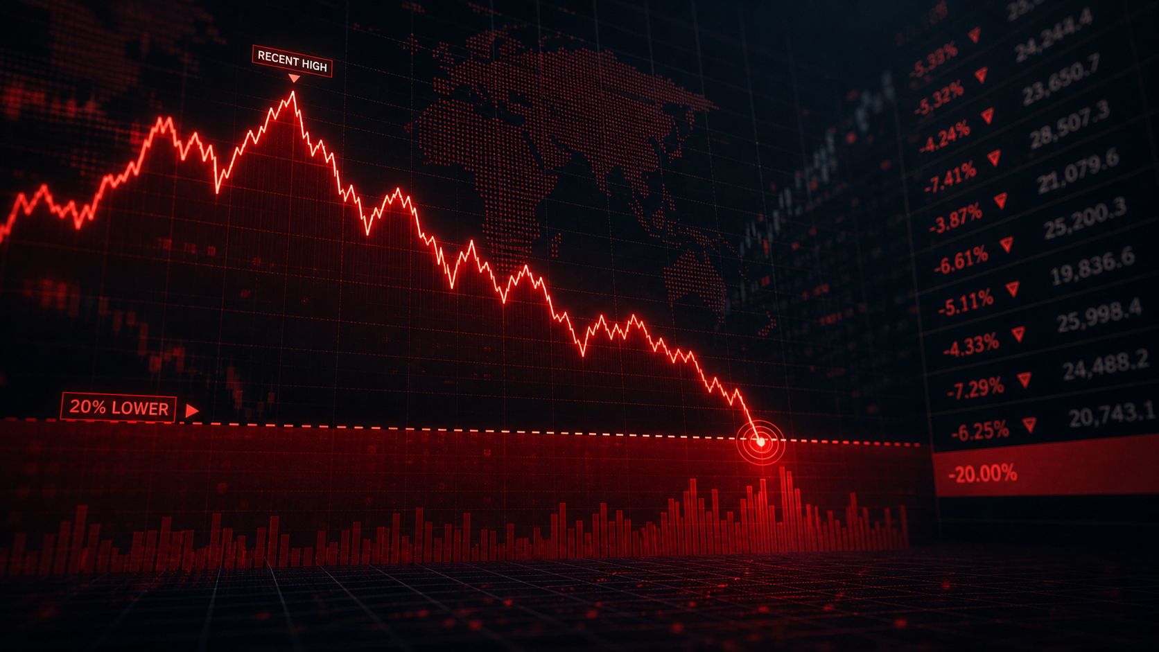 bear market threshold showing a 20 percent decline