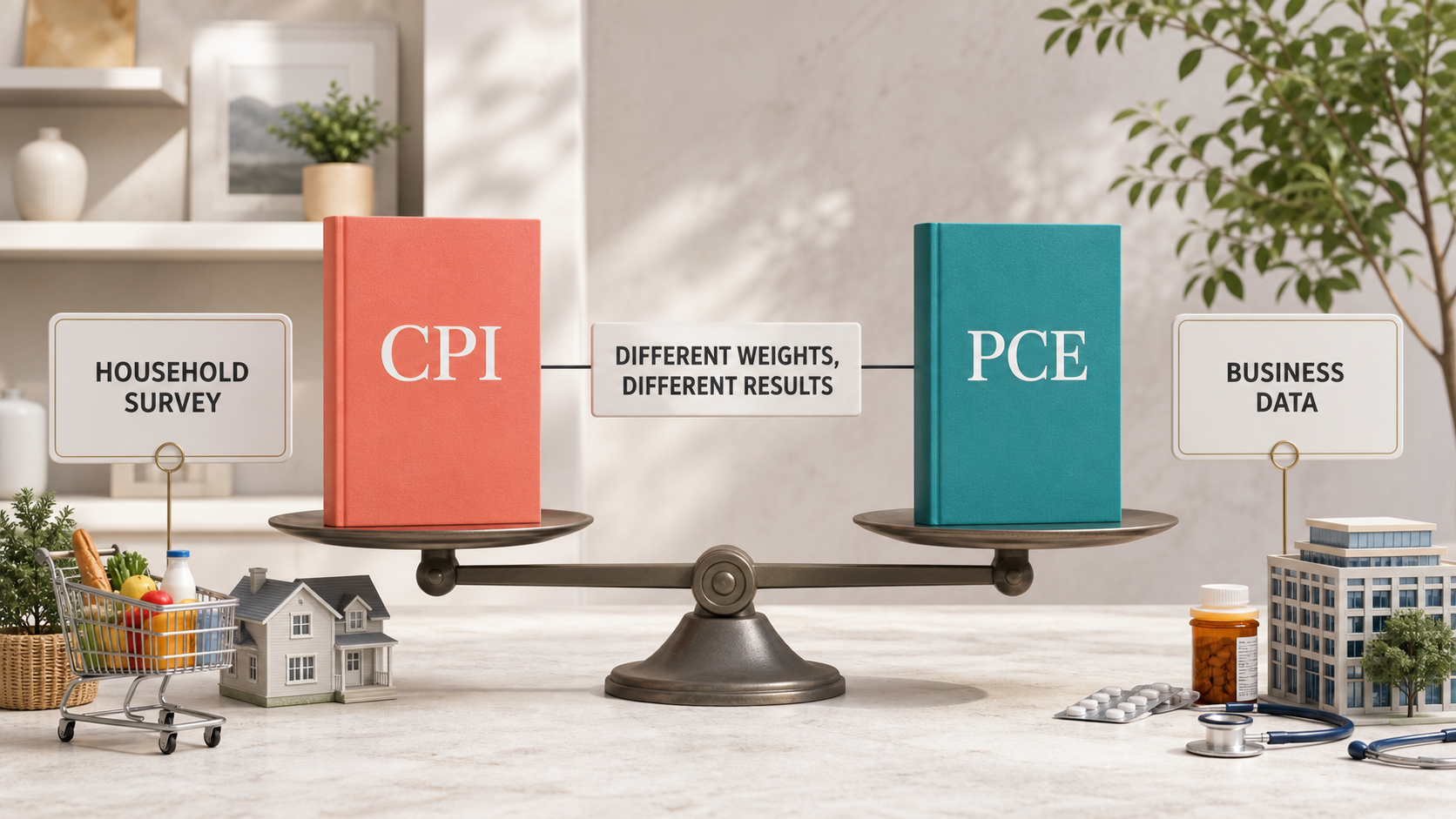 CPI and PCE inflation use different data coverage and weights