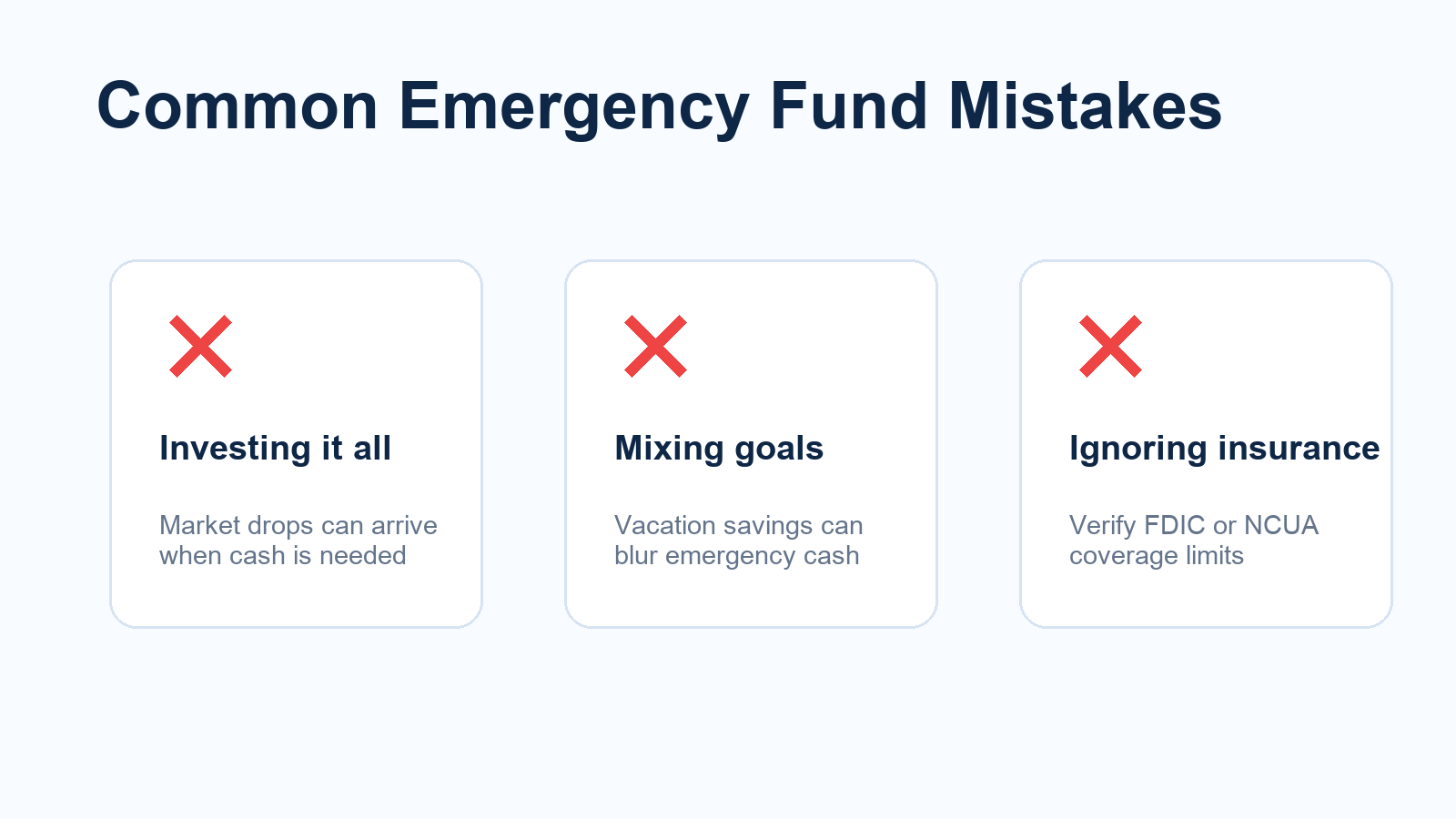 emergency fund mistakes to avoid