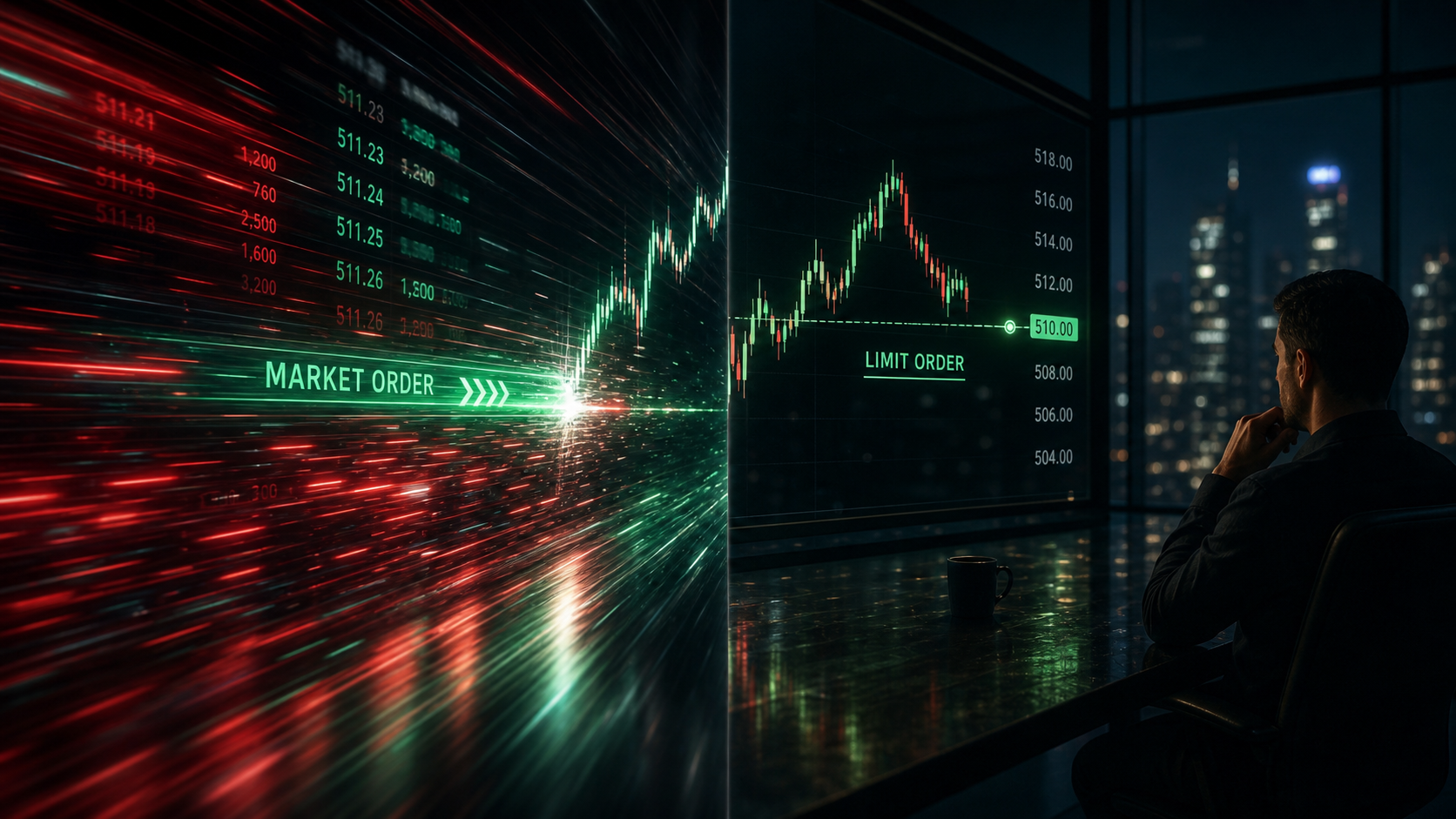 market order versus limit order price control comparison