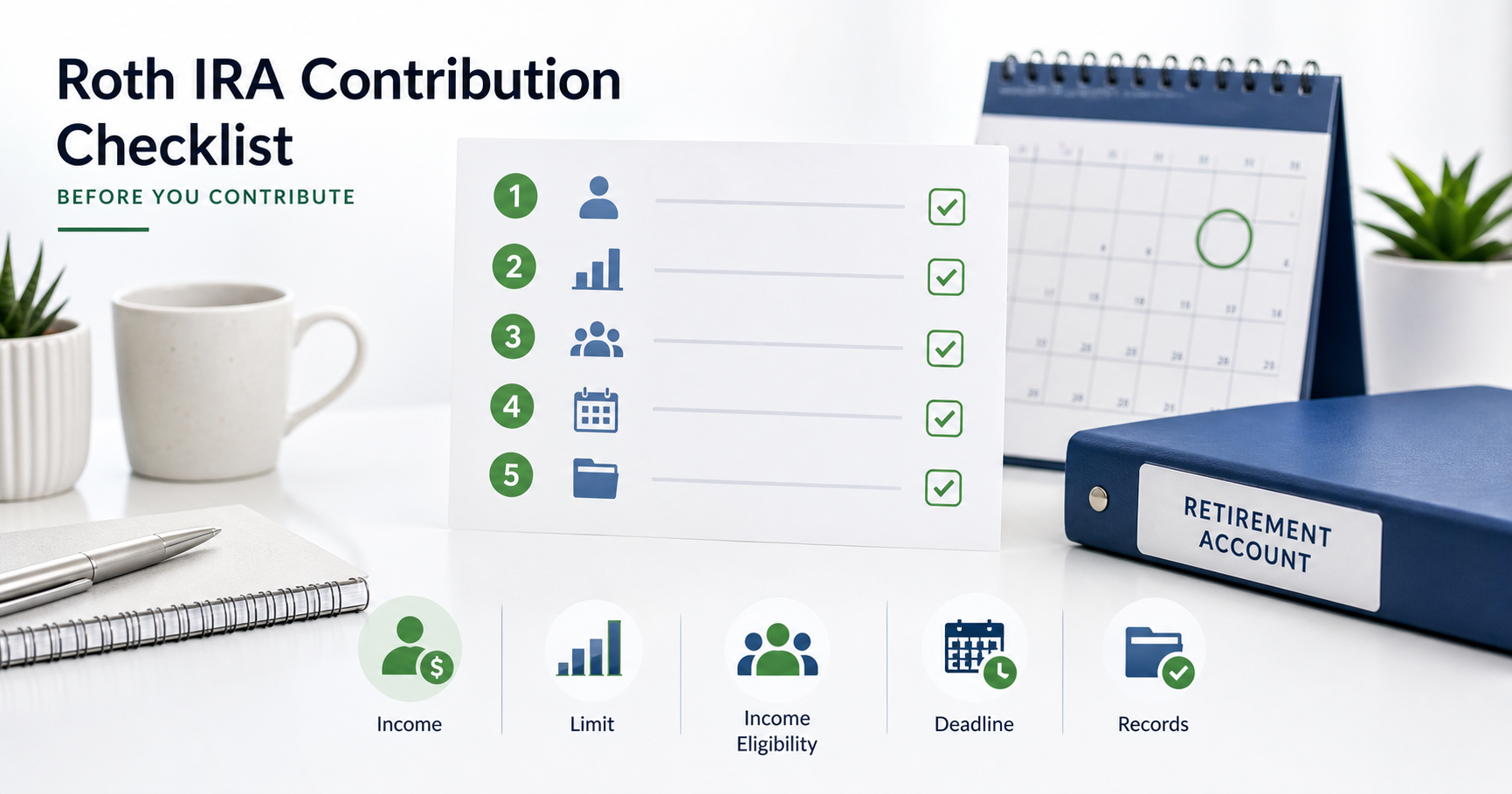 Roth IRA contribution checklist before investing