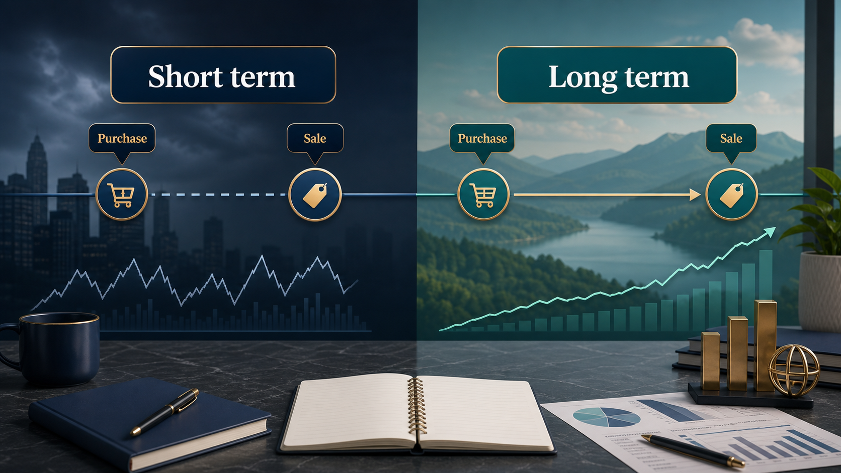 Short-term and long-term capital gains holding period comparison