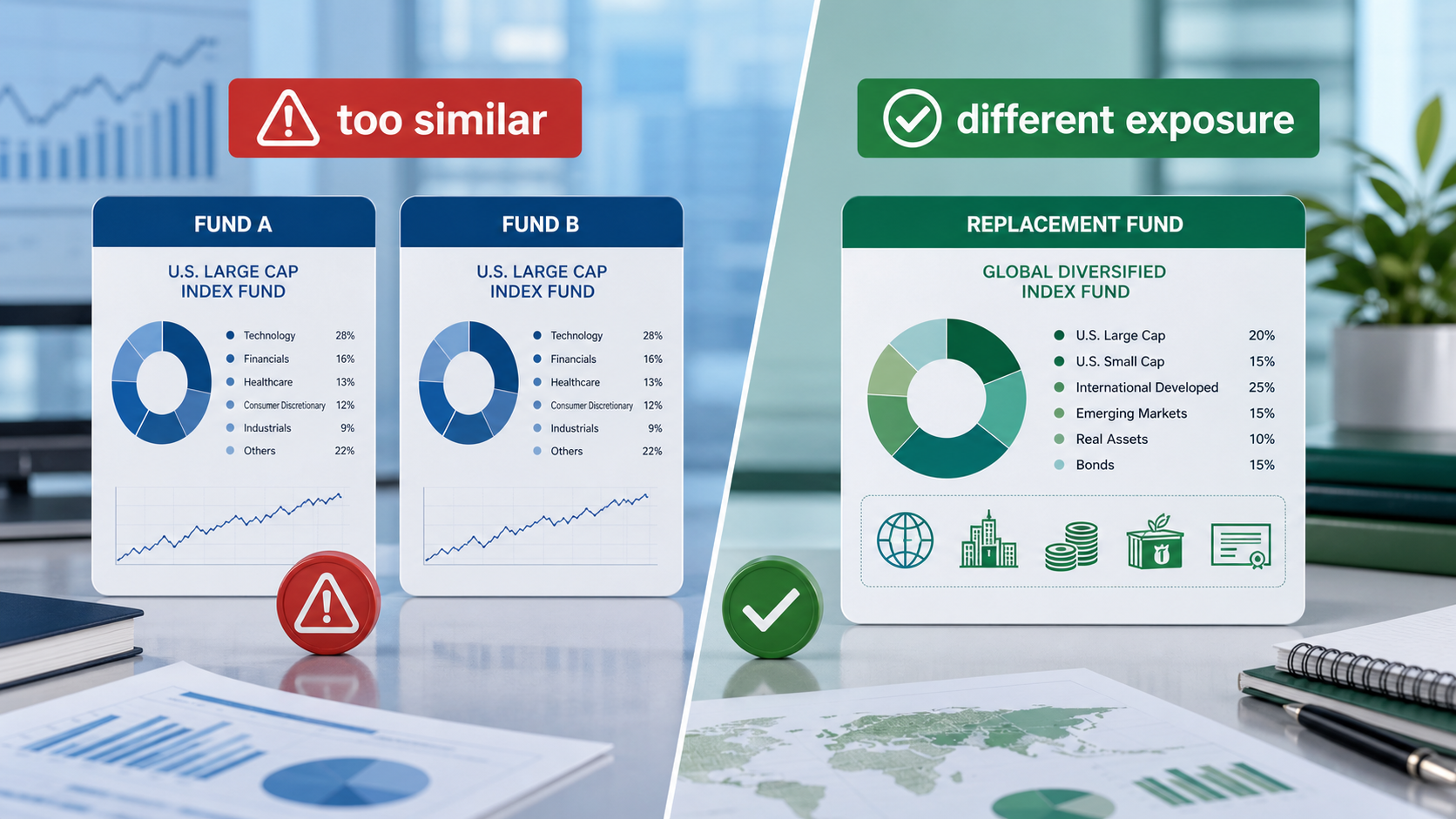 substantially identical fund replacement comparison