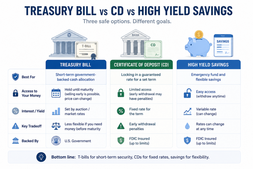 Treasury bill vs CD and savings account