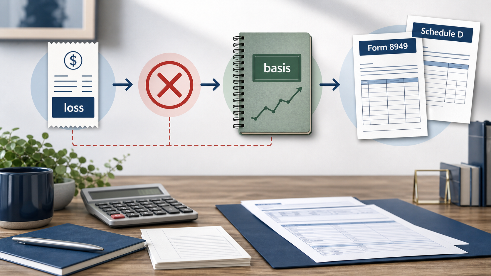 wash sale tax reporting with adjusted basis and Form 8949