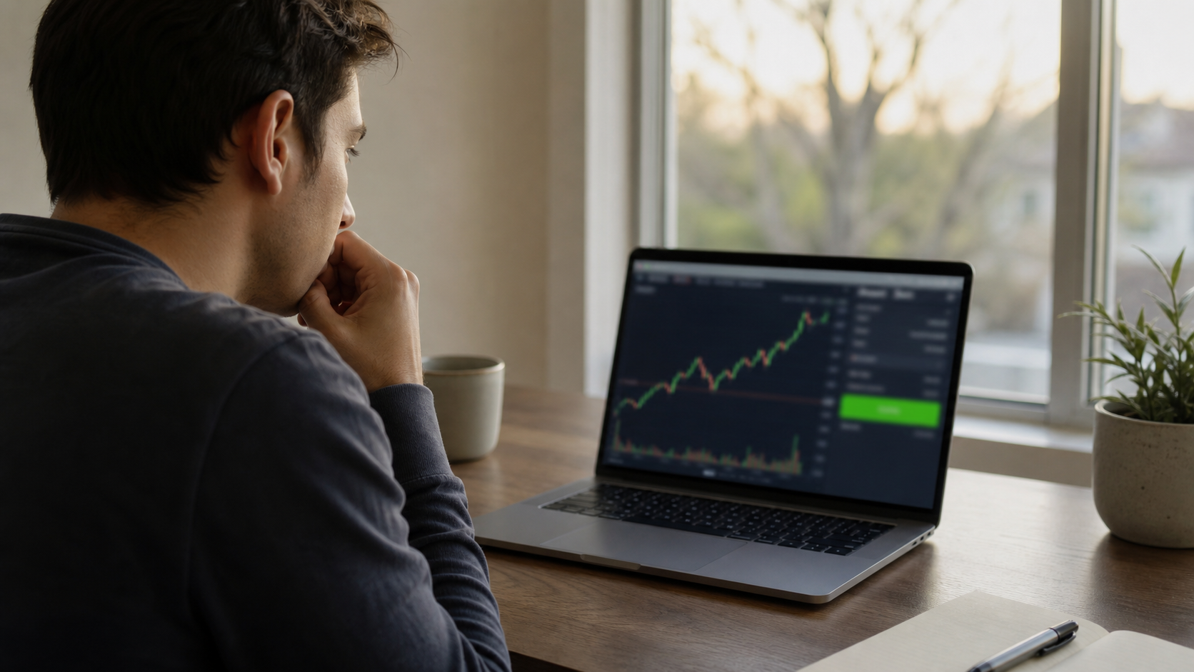 investor reviewing an unfilled limit buy order after the price moved higher