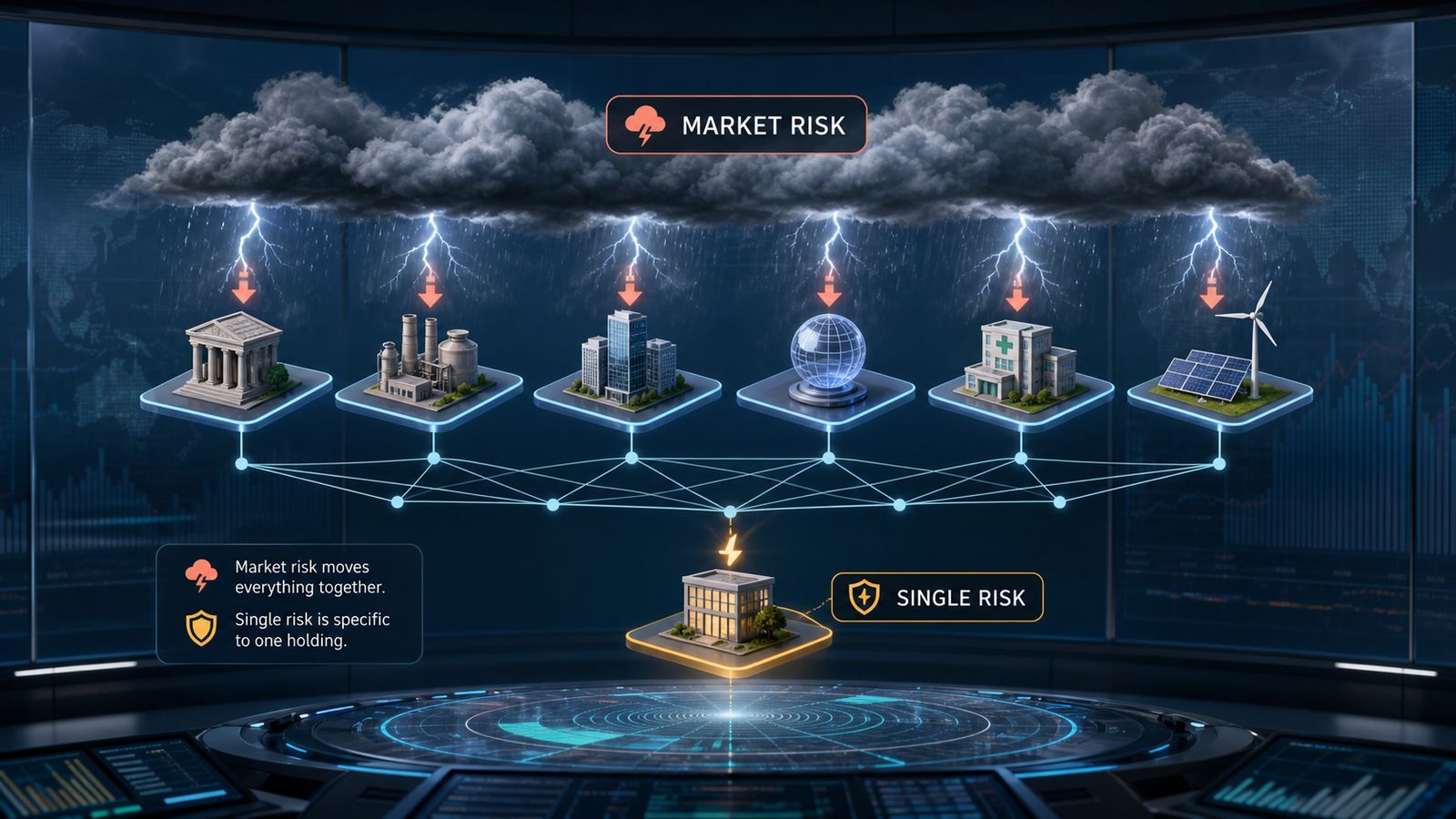 market risk storm affecting several diversified portfolio tiles at the same time