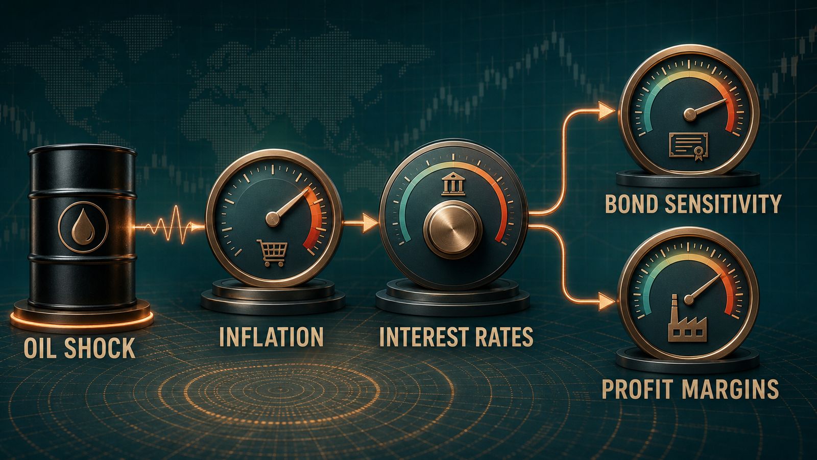 oil shock transmission through inflation interest rates bond sensitivity and profit margins