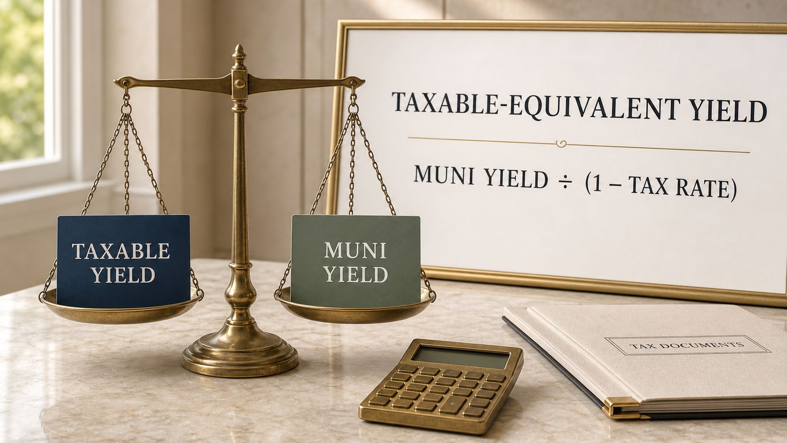 taxable equivalent yield formula for comparing municipal bonds with taxable bonds